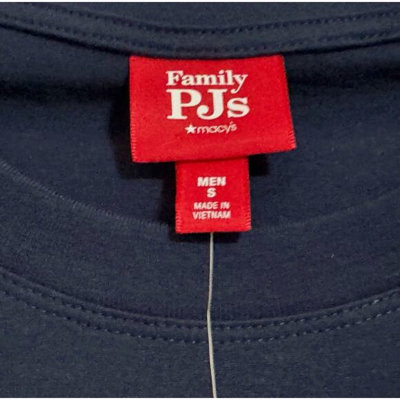 Macys Pajama Set Mens Small Navy Colorful Festive Holiday Lounge Comfy Cozy - Picture 4 of 9